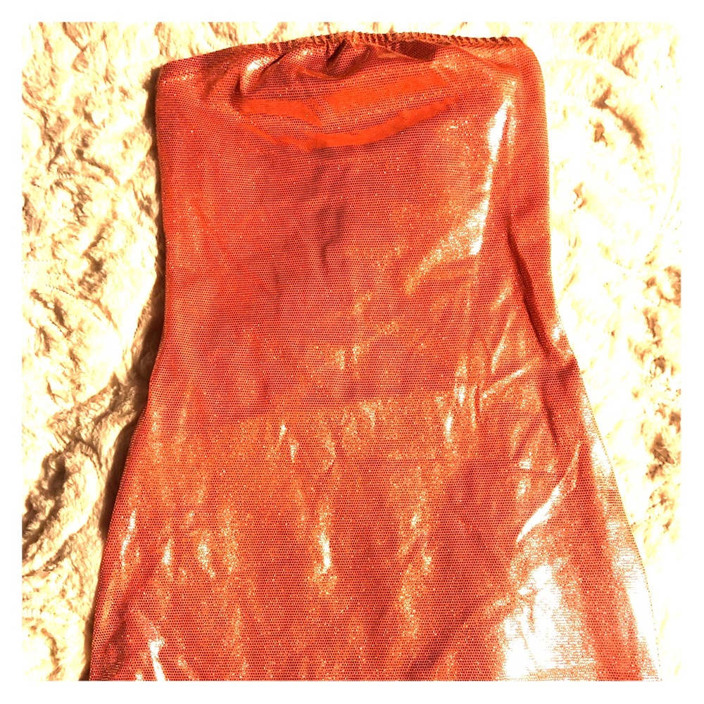 Shiny Peach Mini Dress